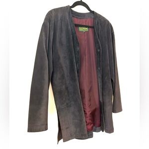 Danier Navy Suede Midi Jacket